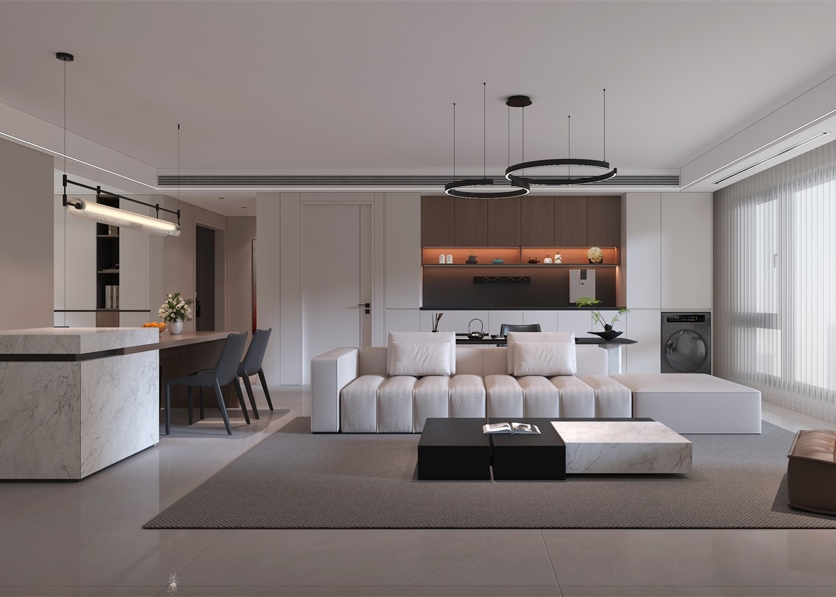 中恒央御143㎡ | 大橫廳+客餐一體+開放書房，他家這通透感絕了！